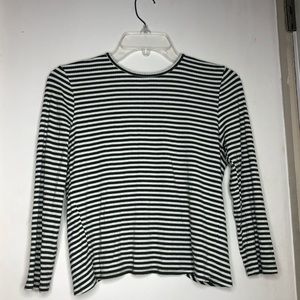 Green and white striped top